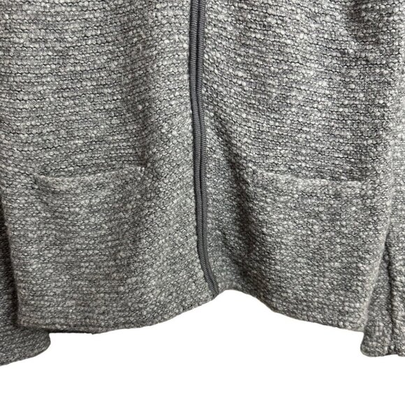 Eileen Fisher Sweater Gray‎ Marled Knit Organic Wool Alpaca Pockets Full Zip XS - Picture 5 of 8